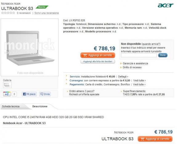 Acer Ultrabook S3 