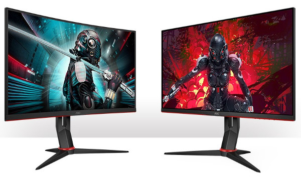 AOC CQ27G2U (изогнутый) и Q27G2U (плоский) AOC CQ27G2U (изогнутый) и Q27G2U (плоский)